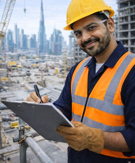 Site Supervisor in UAE managing daily execution manpower and quality checks